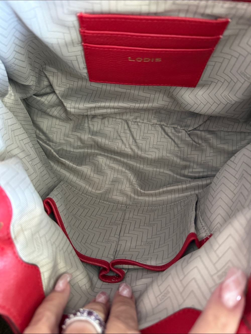 Lodis Red Braided-Trim Shoulder Bag - Picture 3 of 6